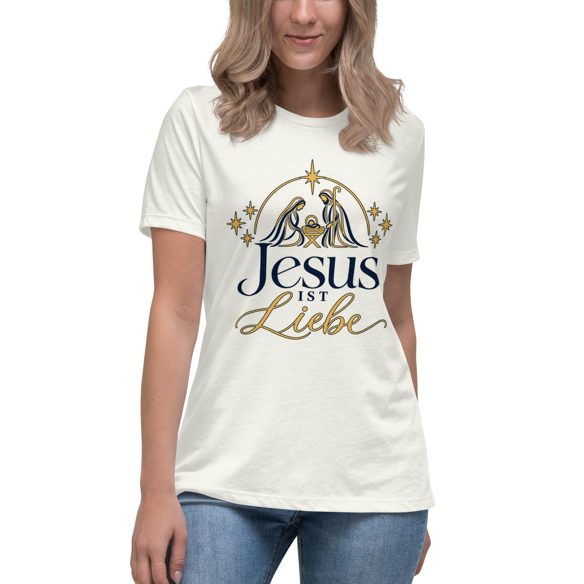 Damen-Weihnachtsshirt „Jesus ist Liebe“