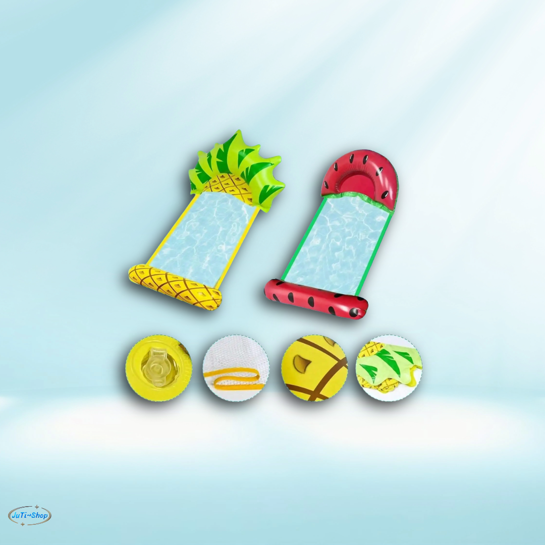 Fruchtmatratze luftmatratze Wasserhängematte Aufblasbar Pool – Faltbare Pool Liege & Schwimmhammock aus PVC – Premium Pool Luftmatratze & Schwimmsessel für Erwachsene & Kinder – Perfekt für Pool, Strand & Urlaub