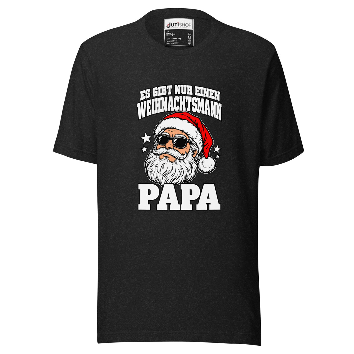 Weihnachts-T-Shirt für Papa – „Es gibt nur einen Weihnachtsmann – Papa“ | Schwarz