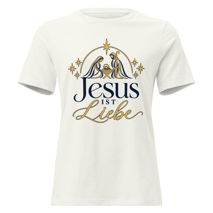 Damen-Weihnachtsshirt „Jesus ist Liebe“