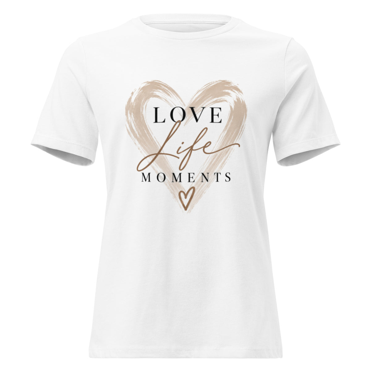 Damen T-Shirt „Love Life Moments“ – Statement Shirt mit Herz