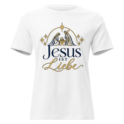 Damen-Weihnachtsshirt „Jesus ist Liebe“